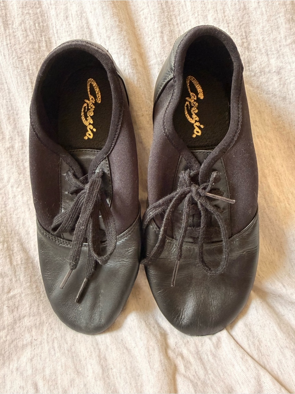 Capezio Black Lace-Up Jazz Shoes
